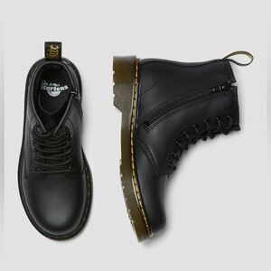 DR. MARTENS JUNIOR 1460 SOFTY T LEATHER LACE UP BOOTS - BLACK SIZE: JUNIORS US 3